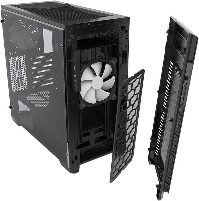 Alt view image 6 of 19 - Phanteks Enthoo Pro M Series PH-ES515PTG_BK Brushed Black Steel Frame / ABS Front / Tempered Glass Window ATX Mid Tower Computer Case
