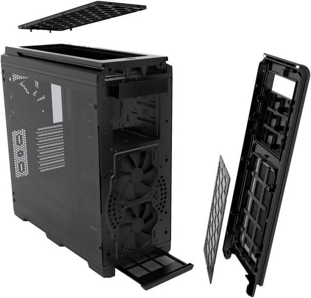 Alt view image 4 of 20 - Phanteks Enthoo Luxe PH-ES614LTG_BK Black Aluminum Faceplates Tempered Glass Panel Steel Chassis ATX Full Tower Computer Case