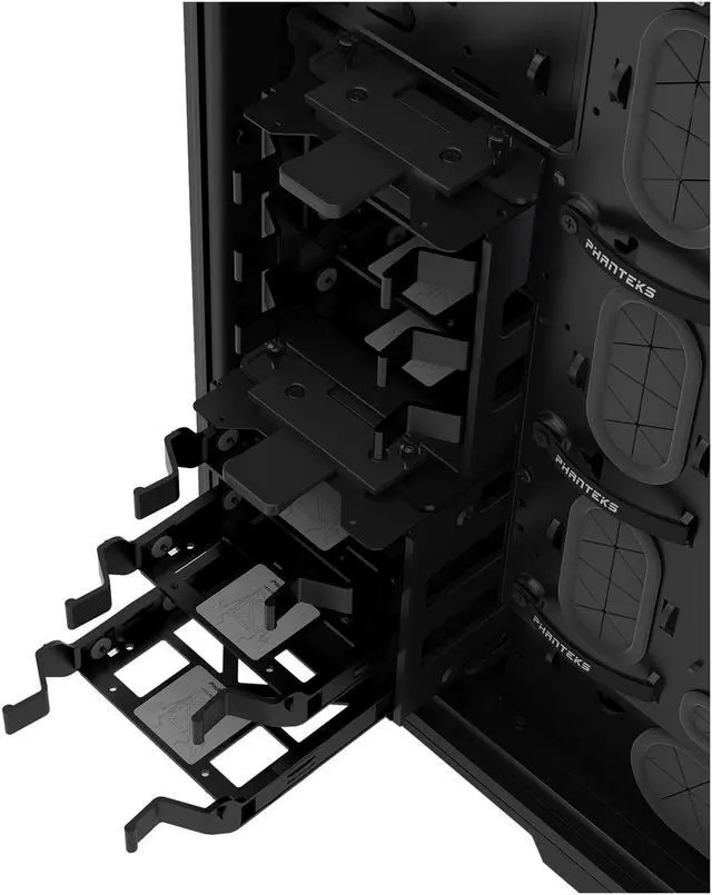 Alt view image 15 of 20 - Phanteks Enthoo Luxe PH-ES614LTG_BK Black Aluminum Faceplates Tempered Glass Panel Steel Chassis ATX Full Tower Computer Case