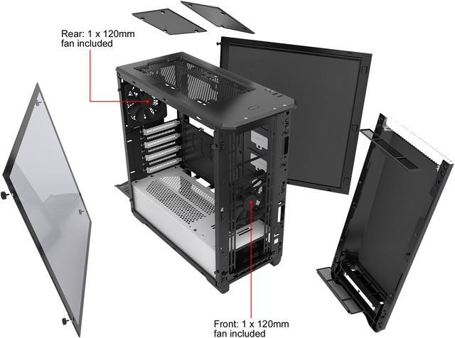 Alt view image 15 of 15 - Phanteks Eclipse P400S PH-EC416PSTG_BW Silent Edition Black/White Tempered Glass/Steel RGB ATX Mid Tower Computer Case