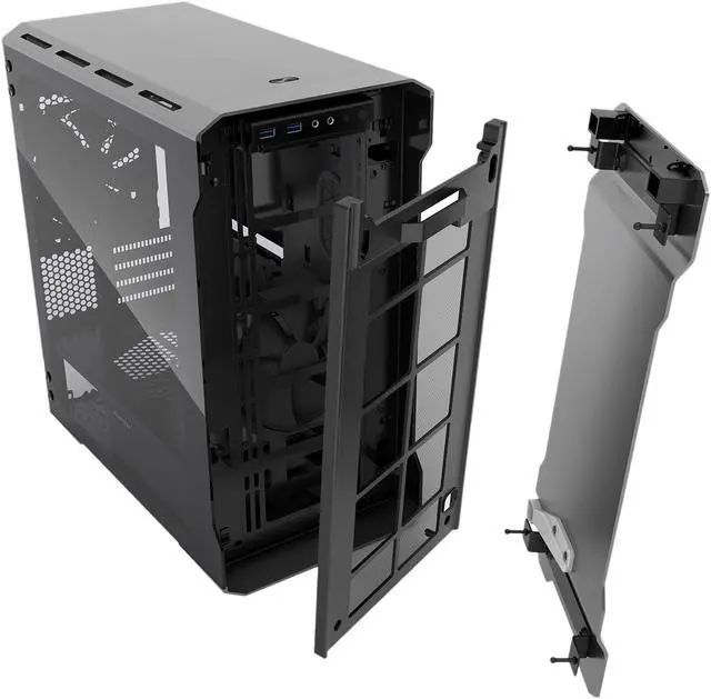 Alt view image 8 of 20 - Phanteks Enthoo Evolv PH-ES314ETG_AG Anthracite Gray Aluminum (3mm), Tempered Glass (3mm), Steel Chassis Micro ATX Tower Computer Case