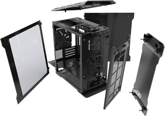 Alt view image 9 of 20 - Phanteks Enthoo Evolv PH-ES314ETG_AG Anthracite Gray Aluminum (3mm), Tempered Glass (3mm), Steel Chassis Micro ATX Tower Computer Case