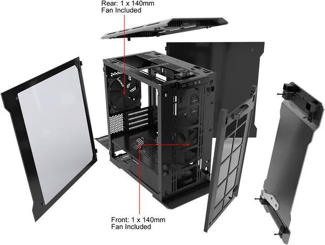 Alt view image 10 of 20 - Phanteks Enthoo Evolv PH-ES314ETG_AG Anthracite Gray Aluminum (3mm), Tempered Glass (3mm), Steel Chassis Micro ATX Tower Computer Case