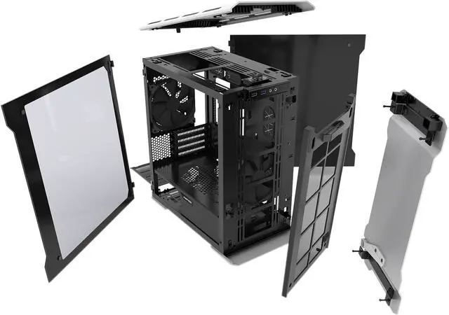 Alt view image 10 of 20 - Phanteks Enthoo Evolv PH-ES314ETG_GS Galaxy Silver Aluminum (3mm), Tempered Glass (3mm), Steel Chassis Micro ATX Tower Computer Case