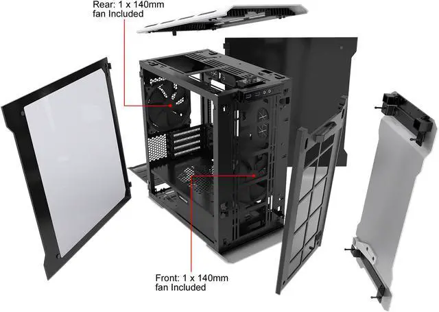 Alt view image 11 of 20 - Phanteks Enthoo Evolv PH-ES314ETG_GS Galaxy Silver Aluminum (3mm), Tempered Glass (3mm), Steel Chassis Micro ATX Tower Computer Case