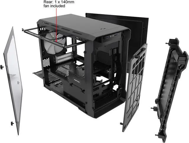 Alt view image 11 of 17 - Phanteks Enthoo Evolv ITX Tempered Glass PH-ES215PTG_BK Black Steel plates, Plastic, Steel chassis Mini-ITX Tower Computer Case