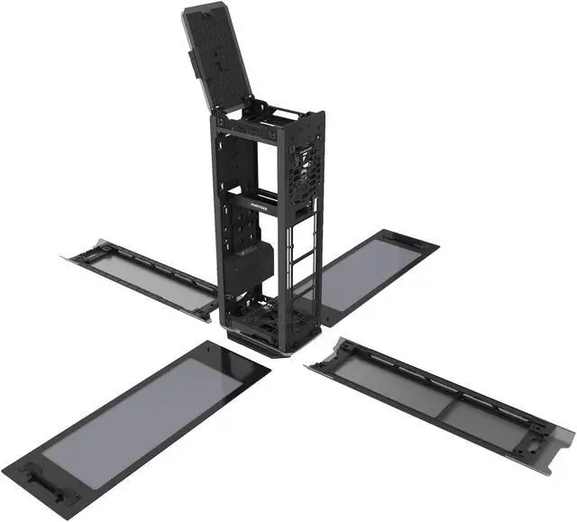 Alt view image 4 of 14 - Phanteks Enthoo Evolv Shift X PH-ES217XE_AG Anthracite Gray Anodized aluminium panels, Powder coated steel chassis, Tempered glass side panels Mini-ITX Tower Computer Case Support SFX, SFX-L, ATX (limited to 160mm) Power Supply