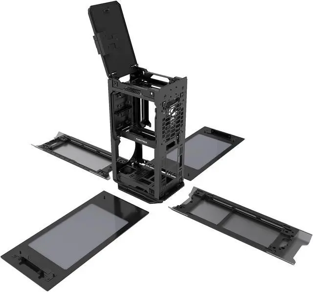 Alt view image 4 of 14 - Phanteks Enthoo Evolv Shift PH-ES217E_AG Anthracite Gray Anodized aluminium panels, Powder coated steel chassis, Tempered glass side panels Mini-ITX Tower Computer Case Support SFX, SFX-L Power Supply