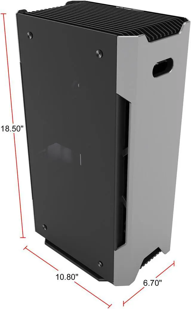 Alt view image 10 of 14 - Phanteks Enthoo Evolv Shift PH-ES217E_AG Anthracite Gray Anodized aluminium panels, Powder coated steel chassis, Tempered glass side panels Mini-ITX Tower Computer Case Support SFX, SFX-L Power Supply