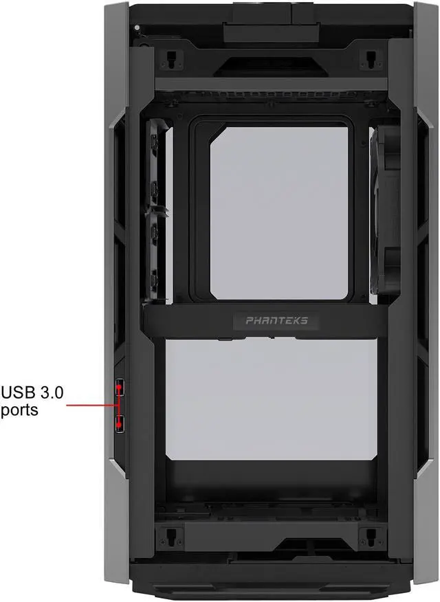 Alt view image 13 of 14 - Phanteks Enthoo Evolv Shift PH-ES217E_AG Anthracite Gray Anodized aluminium panels, Powder coated steel chassis, Tempered glass side panels Mini-ITX Tower Computer Case Support SFX, SFX-L Power Supply
