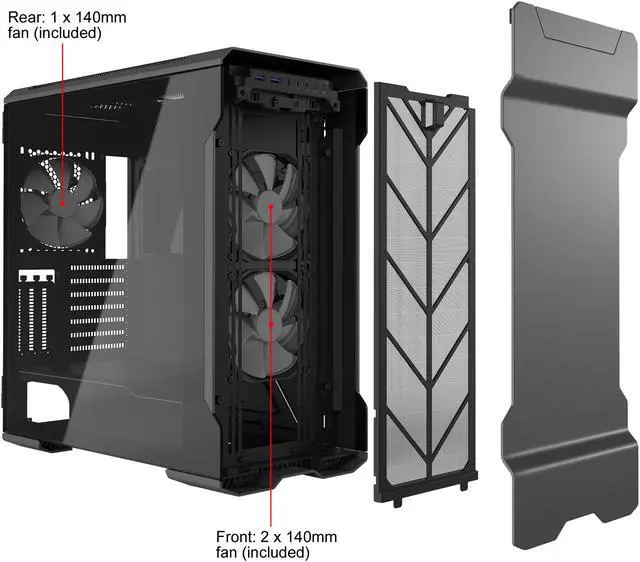 Alt view image 13 of 20 - Phanteks Enthoo Evolv X PH-ES518XTG_DAG01 Anthracite Gray Aluminum ATX Mid Tower Computer Case