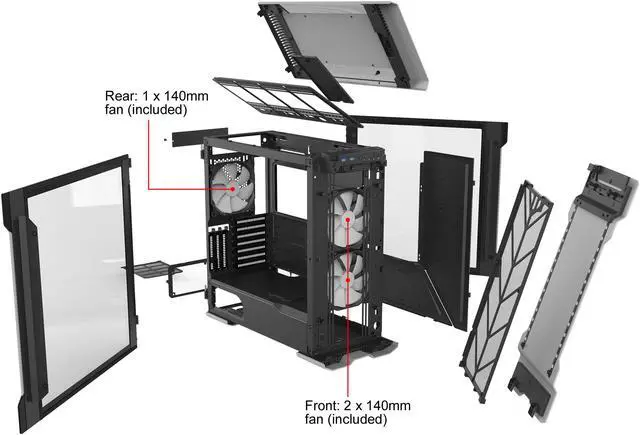 Alt view image 19 of 20 - Phanteks Enthoo Evolv X PH-ES518XTG_DGS01 Galaxy Silver ATX Mid Tower Computer Case