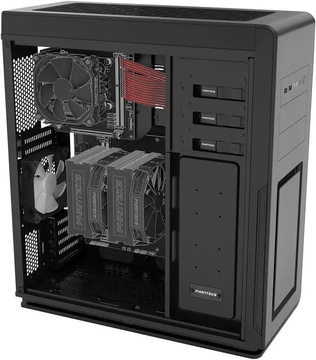 Alt view image 16 of 19 - Phanteks Enthoo Mini XL Dual System PH-ES414DS_BK02 Black Aluminum Faceplates, Steel Chassis Super Micro Tower Computer Case