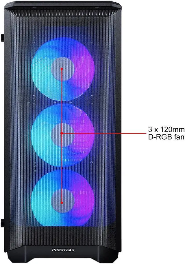 Alt view image 10 of 11 - Phanteks Eclipse P400A PH-EC400ATG_DBK01 Black Steel / Tempered Glass ATX Mid Tower Computer Case