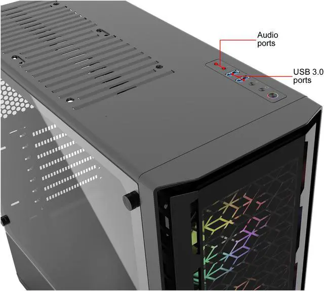 Alt view image 13 of 13 - Metallic Gear Neo-G Mid-Tower ATX, Decorative Tempered Glass Front Design, 2x 120 Digital RGB Skiron Fans, D-RGB Controller, Black