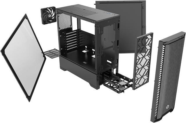 Alt view image 10 of 13 - Metallic Gear Neo Silent Mid Tower ATX Chassis, Silent Front Panel, Tempered Glass Side Panel, Skiron Fan, Black