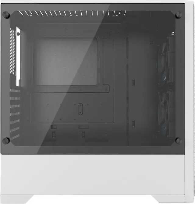Alt view image 3 of 12 - Metallic Gear Neo Air White ATX Mid-tower High Airflow Mesh front design, 2x 120 RGB Skiron fans, RGB Controller, Black/White