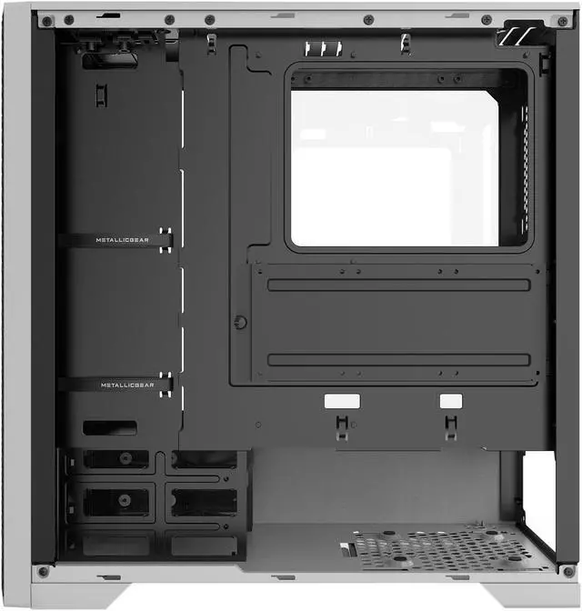 Alt view image 4 of 12 - Metallic Gear Neo Air White ATX Mid-tower High Airflow Mesh front design, 2x 120 RGB Skiron fans, RGB Controller, Black/White