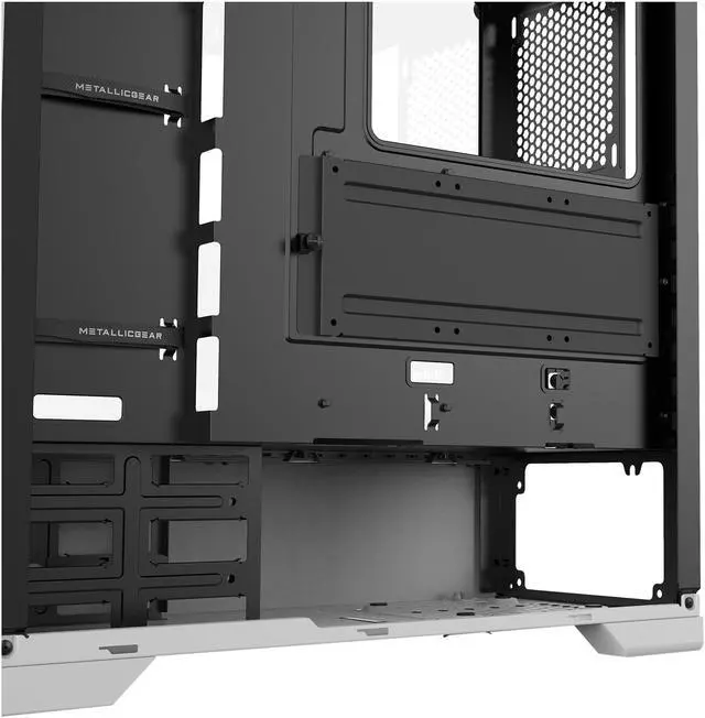 Alt view image 6 of 12 - Metallic Gear Neo Air White ATX Mid-tower High Airflow Mesh front design, 2x 120 RGB Skiron fans, RGB Controller, Black/White