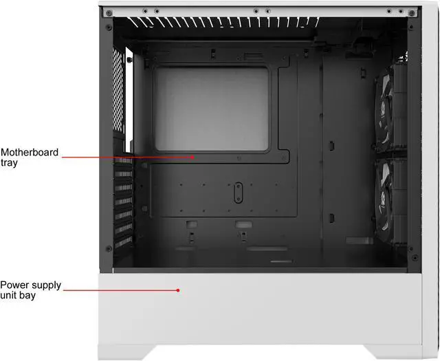 Alt view image 10 of 12 - Metallic Gear Neo Air White ATX Mid-tower High Airflow Mesh front design, 2x 120 RGB Skiron fans, RGB Controller, Black/White