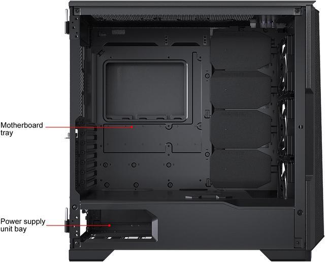 Alt view image 6 of 12 - Phanteks Eclipse P500A High Airflow Full-metal Mesh Design, ATX Mid-tower, Digital-RGB Lighting, 140mm D-RGB Case Fans, Tempered Glass, Dual System Capable, Black