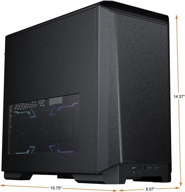 Alt view image 3 of 11 - Phanteks Eclipse P200A Performance, high airflow Ultra-fine mesh design, mini-ITX tower, 120mm black case fans