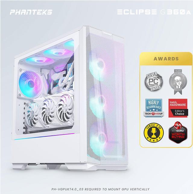Alt view image 9 of 9 - Phanteks Eclipse G360A PH-EC360ATG_DMW02 Matte White Steel / Tempered Glass ATX Mid Tower Computer Case