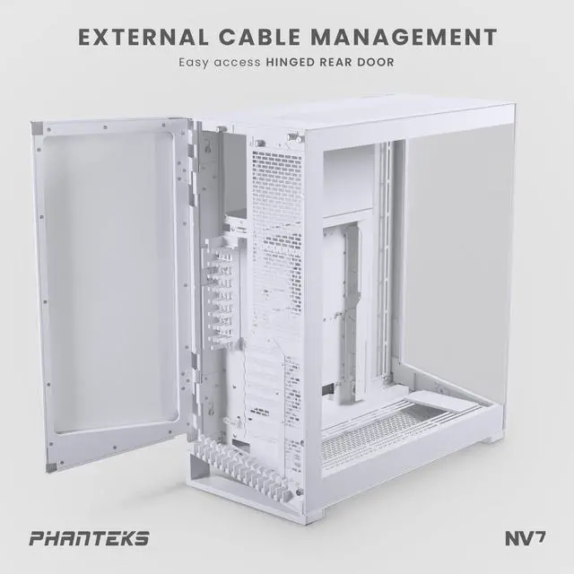 Alt view image 6 of 9 - Phanteks NV7, Showcase Full-Tower Chassis, High Airflow Performance, Integrated D/A-RGB Lighting, Seamless Tempered Glass Design, 12 Fan Positions, Matte White