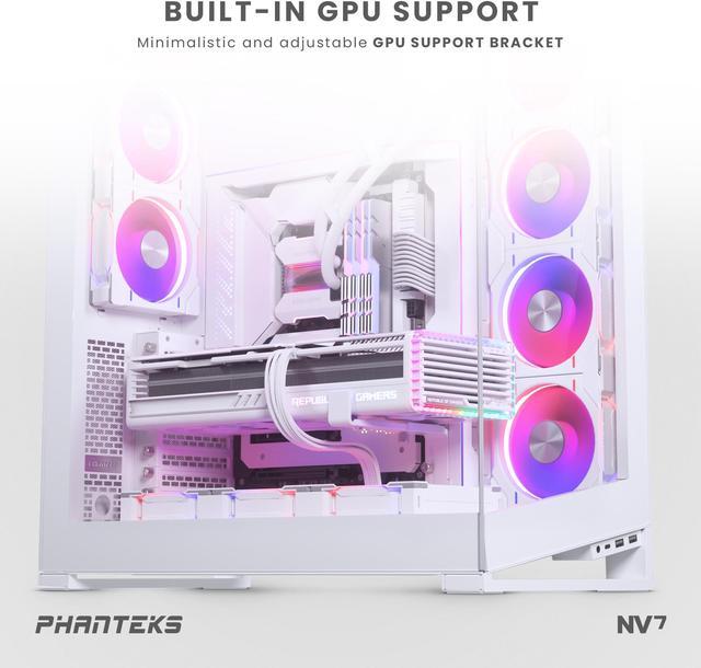Alt view image 9 of 9 - Phanteks NV7, Showcase Full-Tower Chassis, High Airflow Performance, Integrated D/A-RGB Lighting, Seamless Tempered Glass Design, 12 Fan Positions, Matte White