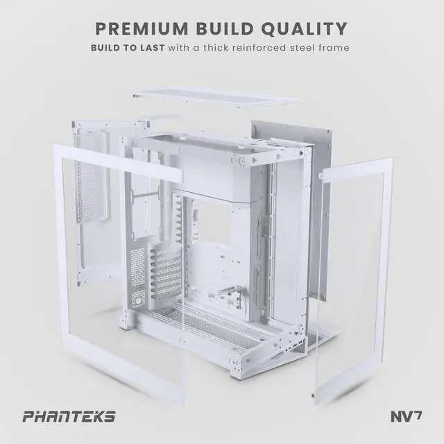 Alt view image 10 of 9 - Phanteks NV7, Showcase Full-Tower Chassis, High Airflow Performance, Integrated D/A-RGB Lighting, Seamless Tempered Glass Design, 12 Fan Positions, Matte White