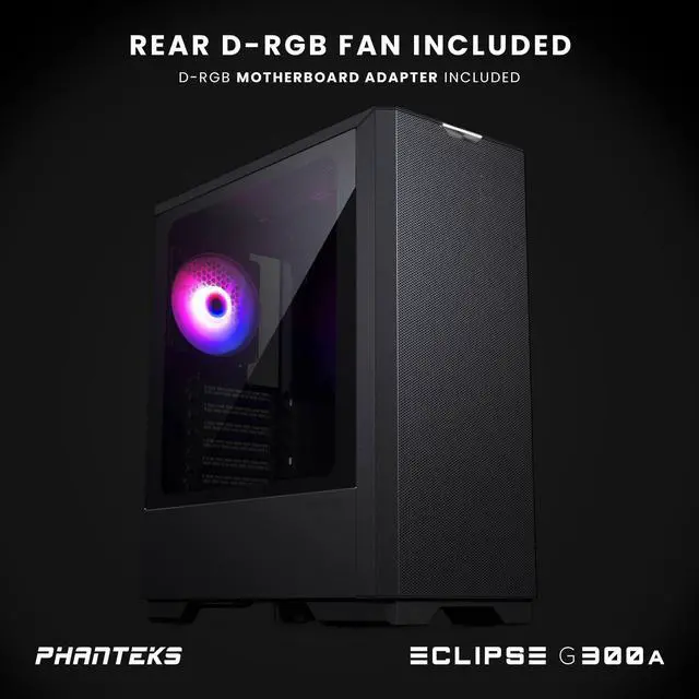 Alt view image 5 of 8 - Phanteks Eclipse G300A Ultra-fine Performance Mesh, Mid-tower case, D-RGB fan, Tempered Glass, Black