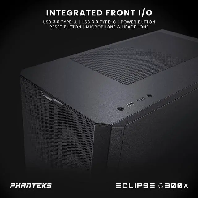 Alt view image 7 of 8 - Phanteks Eclipse G300A Ultra-fine Performance Mesh, Mid-tower case, D-RGB fan, Tempered Glass, Black