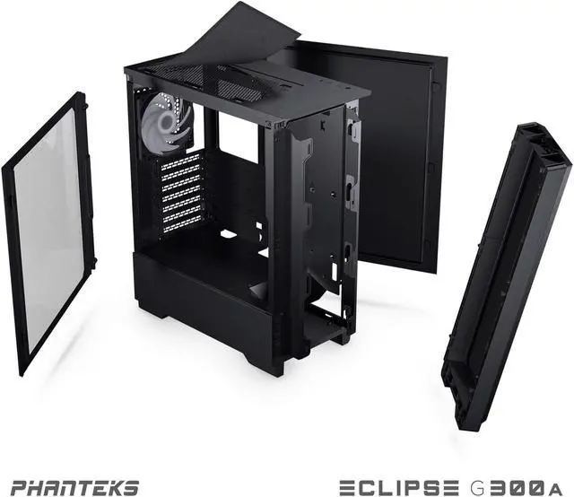 Alt view image 8 of 8 - Phanteks Eclipse G300A Ultra-fine Performance Mesh, Mid-tower case, D-RGB fan, Tempered Glass, Black