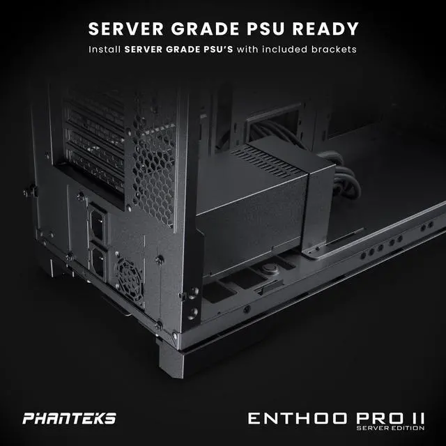 Alt view image 7 of 7 - Phanteks Enthoo Pro 2 Server Edition – SSI-EEB Motherboard support, 11-PCI slots, 15x fan positions, Tempered Glass Side Panel, Black
