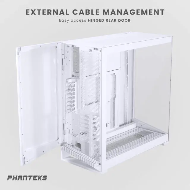 Alt view image 5 of 9 - Phanteks NV9, Showcase Full-Tower Chassis, High Airflow Performance, Integrated D/A-RGB Lighting, Seamless Tempered Glass Design, 11x 140mm Fan Positions, Matte White