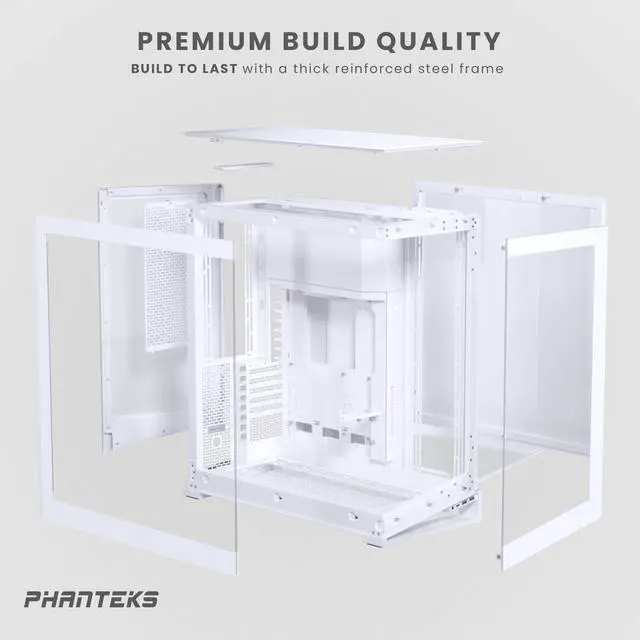 Alt view image 9 of 9 - Phanteks NV9, Showcase Full-Tower Chassis, High Airflow Performance, Integrated D/A-RGB Lighting, Seamless Tempered Glass Design, 11x 140mm Fan Positions, Matte White