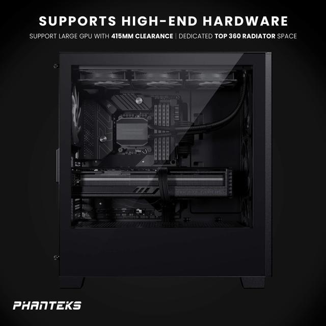 Alt view image 3 of 5 - Phanteks XT Pro, Mid-Tower Gaming Chassis, High Airflow Performance Mesh, Tempered Glass Window, 1x M25-120 Black fan included,  Black