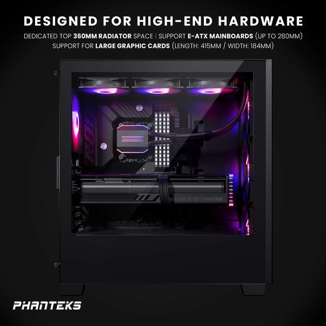 Alt view image 3 of 5 - Phanteks XT Pro Ultra, Mid-Tower Gaming Chassis, 4x M25-140 Fans Included, High Airflow Performance Mesh, Tempered Glass Window, USB-C 3.2 Gen2, Black