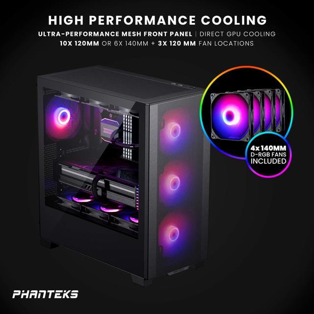 Alt view image 4 of 5 - Phanteks XT Pro Ultra, Mid-Tower Gaming Chassis, 4x M25-140 Fans Included, High Airflow Performance Mesh, Tempered Glass Window, USB-C 3.2 Gen2, Black