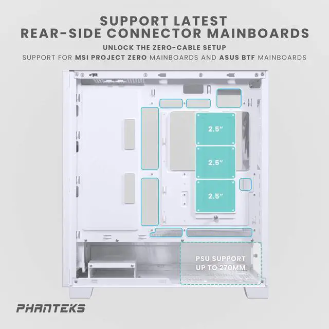 Alt view image 4 of 4 - Phanteks XT Pro Ultra, Mid-Tower Gaming Chassis, 4x M25-140 DRGB Fans Included, High Airflow Performance Mesh, Tempered Glass Window, USB-C 3.2 Gen2, White