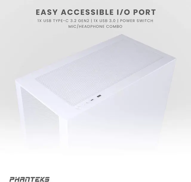 Alt view image 5 of 4 - Phanteks XT Pro Ultra, Mid-Tower Gaming Chassis, 4x M25-140 DRGB Fans Included, High Airflow Performance Mesh, Tempered Glass Window, USB-C 3.2 Gen2, White