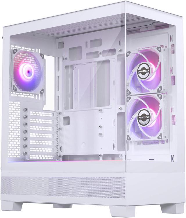 Main image of Phanteks XT View, Mid-Tower Gaming Chassis, Tempered Glass Front and Side Window, USB-C 3.2 Gen2, 3x M25-120 D-RGB fans included, White