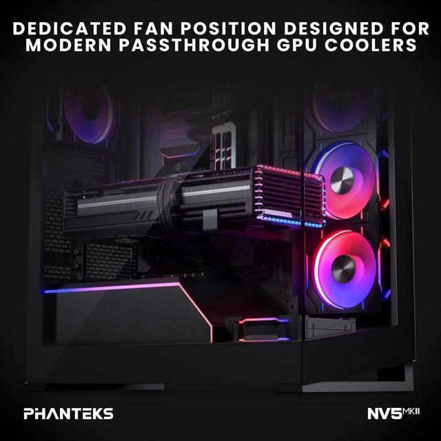 Alt view image 7 of 8 - Phanteks NV5 MK2, Showcase Mid-Tower Chassis, Rear-Connect MB Support, Integrated D/A-RGB Lighting, Seamless Tempered Glass Design, 8x Fan Positions, Black