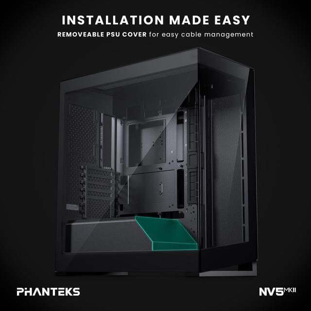 Alt view image 9 of 8 - Phanteks NV5 MK2, Showcase Mid-Tower Chassis, Rear-Connect MB Support, Integrated D/A-RGB Lighting, Seamless Tempered Glass Design, 8x Fan Positions, Black