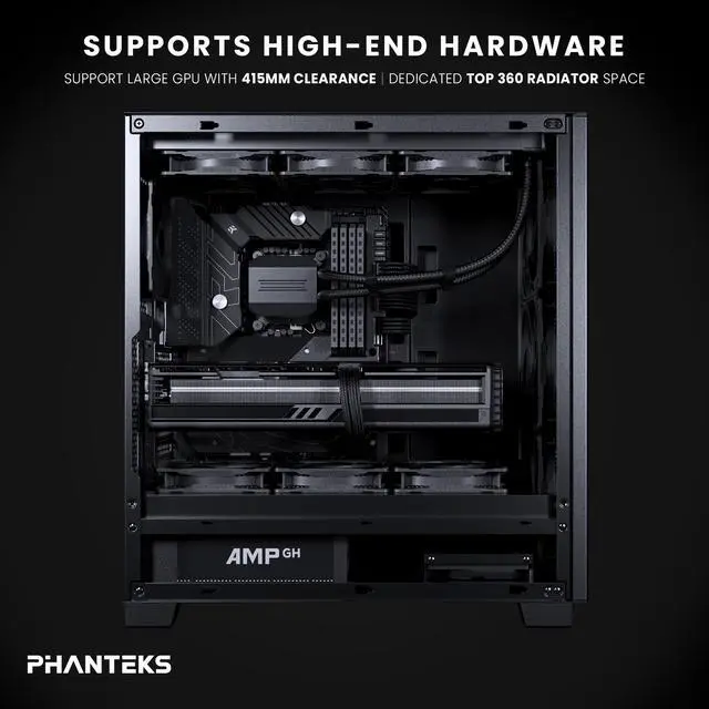 Alt view image 3 of 5 - Phanteks XT Pro Silent, Mid-Tower Gaming Chassis, 3x M25-120 Black Fans Included, Closed Panels, USB-C 3.2 Gen2, Silent Case, Black