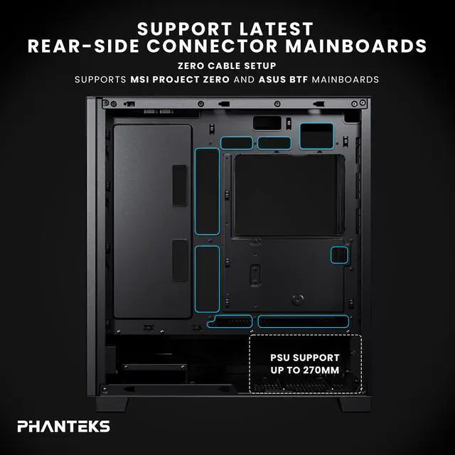 Alt view image 4 of 5 - Phanteks XT Pro Silent, Mid-Tower Gaming Chassis, 3x M25-120 Black Fans Included, Closed Panels, USB-C 3.2 Gen2, Silent Case, Black