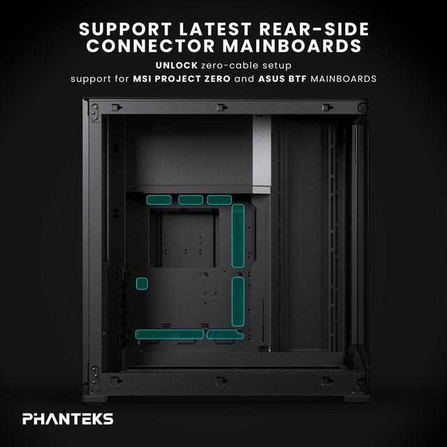 Alt view image 2 of 8 - Phanteks NV9 MKII, Showcase Full-Tower Chassis, Rear-Connect MB Support, Integrated D/A-RGB Lighting, Seamless Tempered Glass Design, 11x 140mm Fan Positions, Black