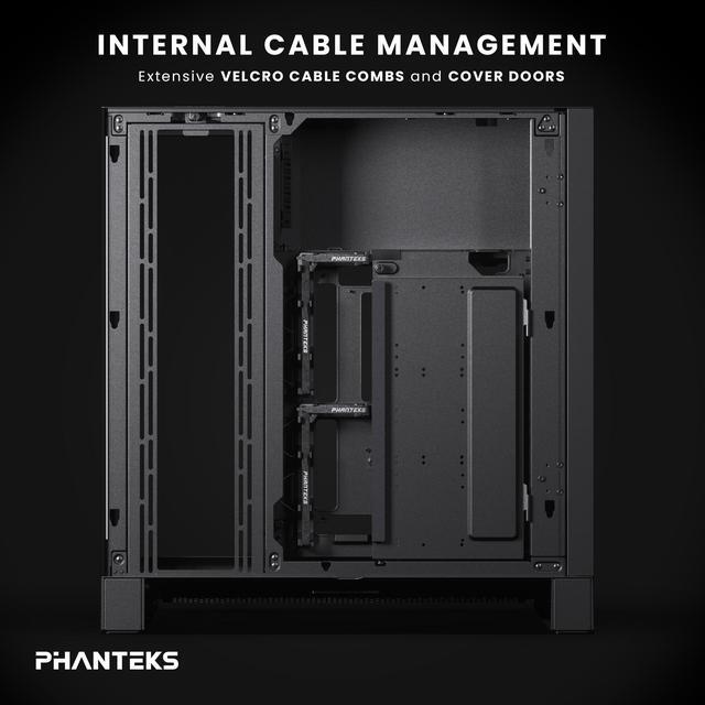 Alt view image 5 of 8 - Phanteks NV9 MKII, Showcase Full-Tower Chassis, Rear-Connect MB Support, Integrated D/A-RGB Lighting, Seamless Tempered Glass Design, 11x 140mm Fan Positions, Black