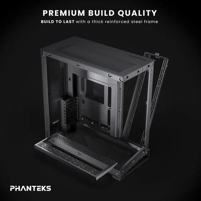 Alt view image 8 of 8 - Phanteks NV9 MKII, Showcase Full-Tower Chassis, Rear-Connect MB Support, Integrated D/A-RGB Lighting, Seamless Tempered Glass Design, 11x 140mm Fan Positions, Black