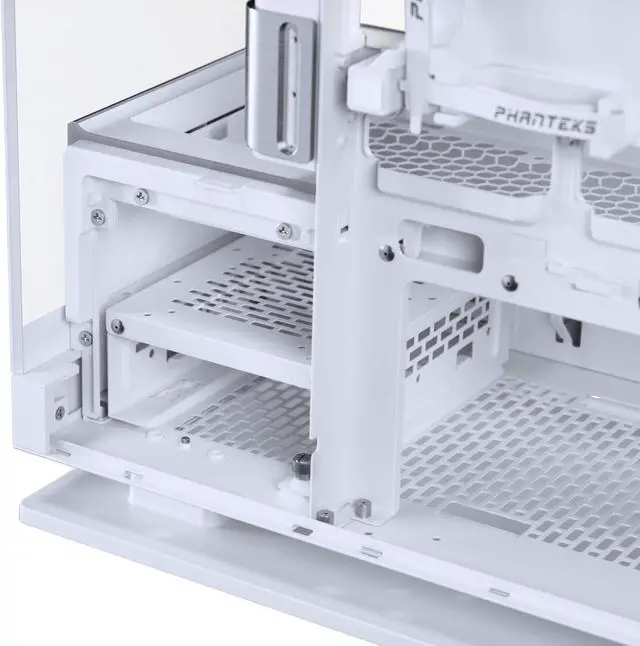 Alt view image 10 of 10 - Phanteks Evolv X2, Mid-Tower Gaming Chassis, Vertical Cooling System, See-through Tempered Glass Chassis, Brushed Aluminum interior panel with Integrated D-RGB Lighting, Silver White